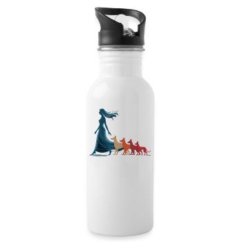 Moi et mes abonnés – Dog Humor Design - Gourde avec paille intégrée - blanc - Droite