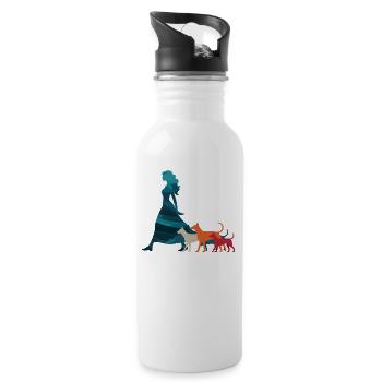 Moi et mes abonnés – Dog Humor Design - Gourde avec paille intégrée - blanc - Droite