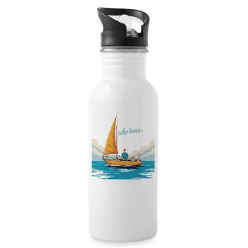 Just a Guy who loves Sailing – Sail Design - Water bottle with straw - white - Right