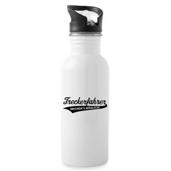 Treckerfahrer – Machen’s Möglich! (Trecker) - Trinkflasche mit integriertem Trinkhalm - Weiß - Rechts