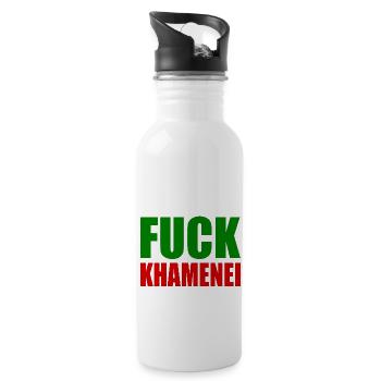 Fuck khamenei Chamenei - iran - Trinkflasche mit integriertem Trinkhalm - Weiß - Rechts