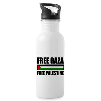 Free gaza free palestine - Water bottle with straw - white - Right