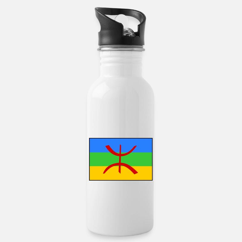 Amazigh - Gourde avec paille intégrée - blanc