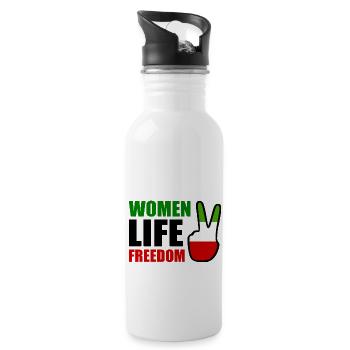 Women life freedom iran - Gourde avec paille intégrée - blanc - Droite