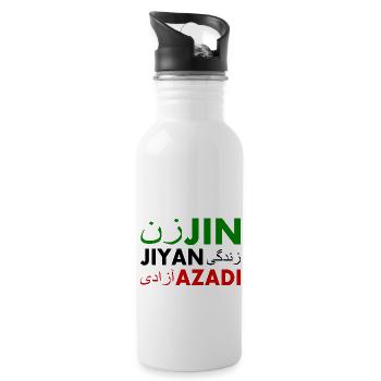 Jin jiyan azadi زن زندگی آزادی - Gourde avec paille intégrée - blanc - Droite