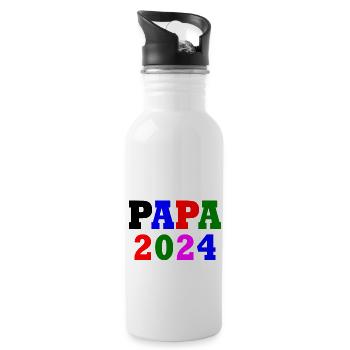 Papa 2024 - Trinkflasche mit integriertem Trinkhalm - Weiß - Rechts