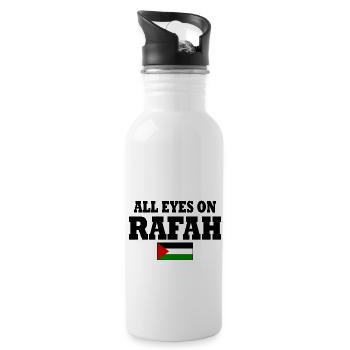 all eyes on rafah - Trinkflasche mit integriertem Trinkhalm - Weiß - Rechts