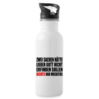 Gegen rechts - Trinkflasche mit integriertem Trinkhalm - Weiß - Rechts