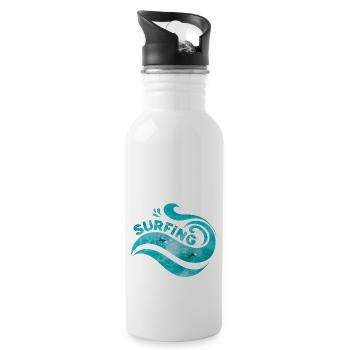 Surfing - Water bottle with straw - white - Right
