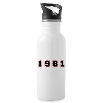 1981 Year Number - Water bottle with straw - white - Right
