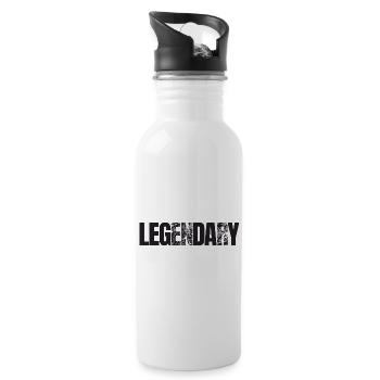 Bodybuilder Leg Day Langhantel Krafttraining - Trinkflasche mit integriertem Trinkhalm - Weiß - Rechts