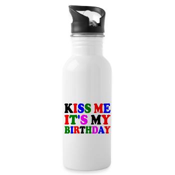 Its my birthday - Water bottle with straw - white - Right