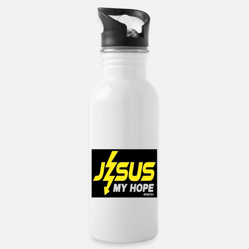 Jesus my hope - Water bottle with straw - white