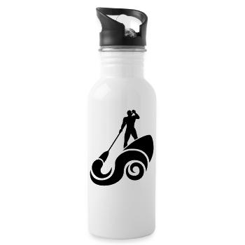 SUP & Wave - Trinkflasche mit integriertem Trinkhalm - Weiß - Rechts