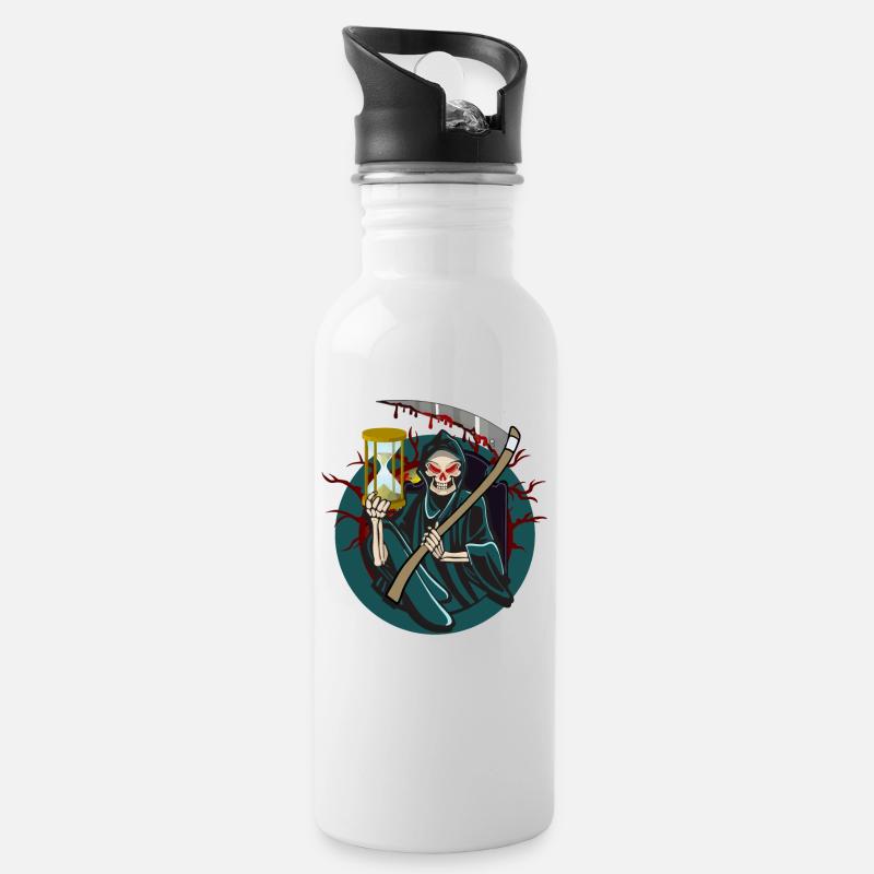 Halloween - Water bottle with straw - white