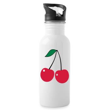 cherry - Water bottle with straw - white - Right