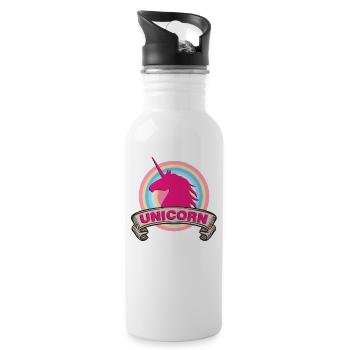 Chemise Licorne - Gourde avec paille intégrée - blanc - Droite