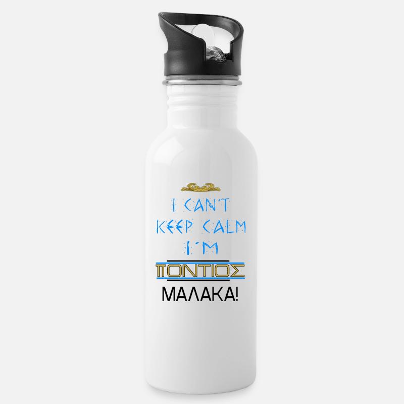 Pontios Shirt - Trinkflasche mit integriertem Trinkhalm - Weiß