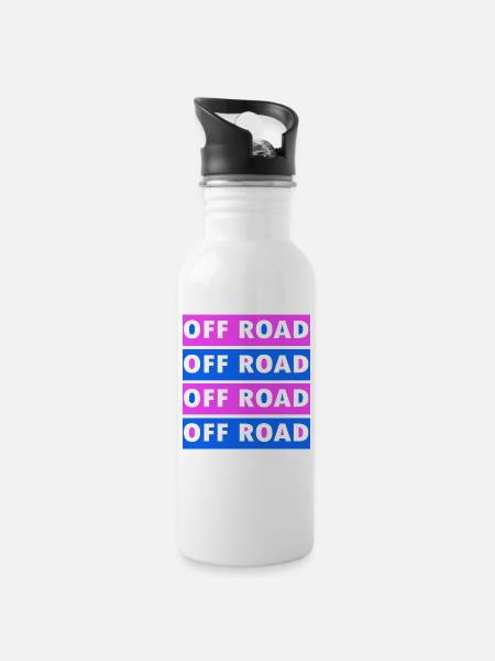 Offroad - Trinkflasche mit integriertem Trinkhalm - Weiß