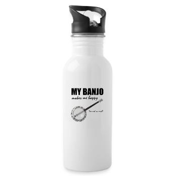 Banjo - Trinkflasche mit integriertem Trinkhalm - Weiß - Rechts