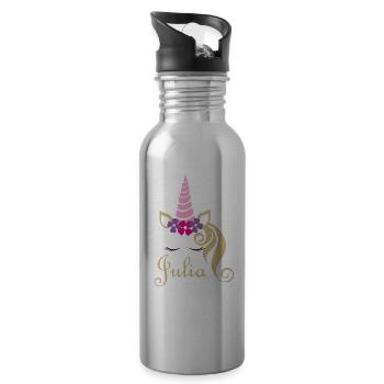 Julia - Water bottle with straw - silver - Right