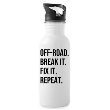 Off-road. Break it. Fix it. Repeat off-road terrain - Water bottle with straw - white - Right