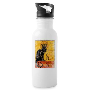 Vintage Tournee du Chat Noir Black Cat Produkt - Trinkflasche mit integriertem Trinkhalm - Weiß - Rechts