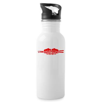 Drum Life design Cool Drumming Gift For Drummer - Water bottle with straw - white - Right