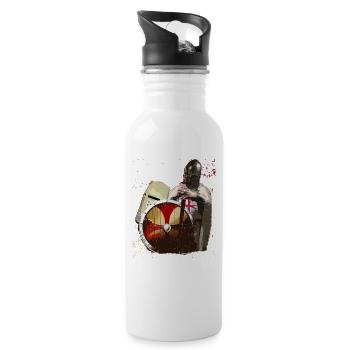 Knight Templar Knights Templar Crusader Crusade - Water bottle with straw - white - Right