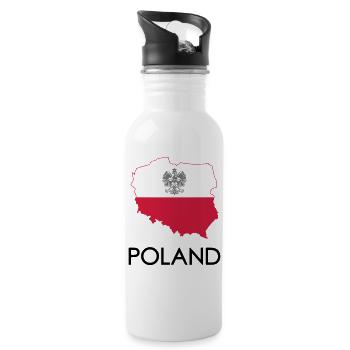 Polen - Trinkflasche mit integriertem Trinkhalm - Weiß - Rechts