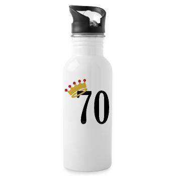 70 years - Water bottle with straw - white - Right