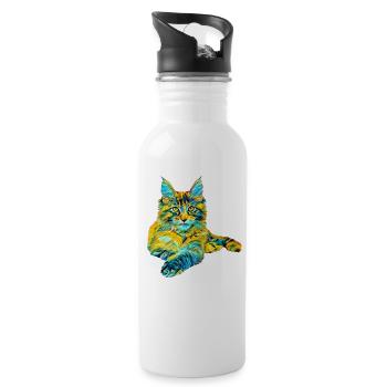 Maine Coon - Gourde avec paille intégrée - blanc - Droite