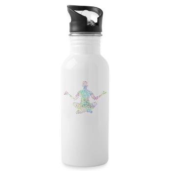 Psychedelic Meditation - Trinkflasche mit integriertem Trinkhalm - Weiß - Rechts
