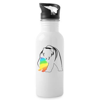 Kostenlose Mama umarmt Mama Bär - Trinkflasche mit integriertem Trinkhalm - Weiß - Rechts