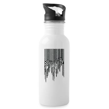 Animal Zebra Scancode Planet Hypnosis 3D - Water bottle with straw - white - Right