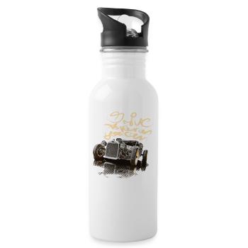 so schnell... hot rod rat-rod auto - Trinkflasche mit integriertem Trinkhalm - Weiß - Rechts