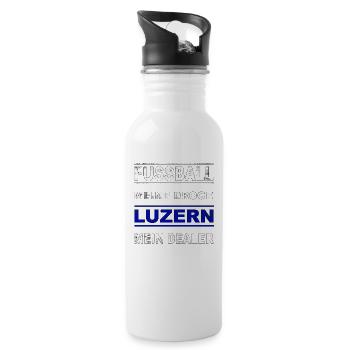 Luzern T Shirt und Geschenk für Fussballfans - Trinkflasche mit integriertem Trinkhalm - Weiß - Rechts