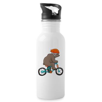 Ours à vélo Ours à vélo - Gourde avec paille intégrée - blanc - Droite