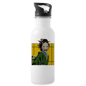 Geisha demon - Water bottle with straw - white - Right