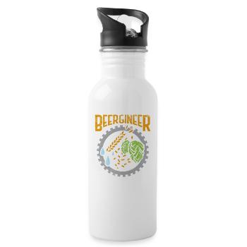 Beergineer Craft Beer Beer Hop Hobby Brewer Bie - Water bottle with straw - white - Right