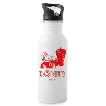 Döner Kebap Vintage retro Fast Food Berlin Klassik - Trinkflasche mit integriertem Trinkhalm - Weiß - Rechts