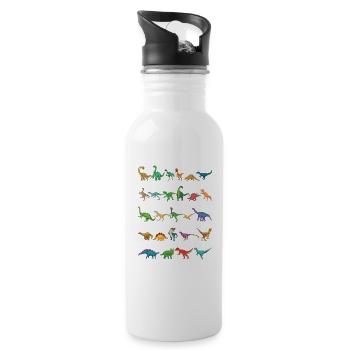 Dinosaurier-Arten Alphabet A-Z Dino ABC T-Rex Dino - Trinkflasche mit integriertem Trinkhalm - Weiß - Rechts