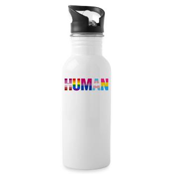 LGBtT Gleichstellung der Geschlechter Gay Pride Menschenrechte Spaß G. - Trinkflasche mit integriertem Trinkhalm - Weiß - Rechts
