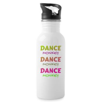 Dance Monkey colorful beautiful unique - Water bottle with straw - white - Right