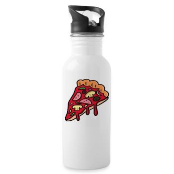 pizza pizza pizza pizzaiolo - Trinkflasche mit integriertem Trinkhalm - Weiß - Rechts