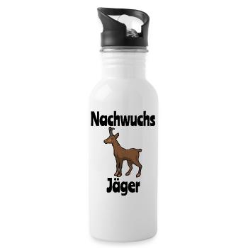 Nachwuchs Jäger Gams Motiv Nachwuchs Geburt Baby - Trinkflasche mit integriertem Trinkhalm - Weiß - Rechts