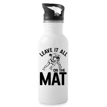 Grappling Martial Arts Wrestling - Trinkflasche mit integriertem Trinkhalm - Weiß - Rechts