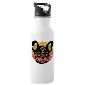 Lustiger Frenchie Hunde Spruch Bulldogge Bulldog - Trinkflasche mit integriertem Trinkhalm - Weiß - Rechts