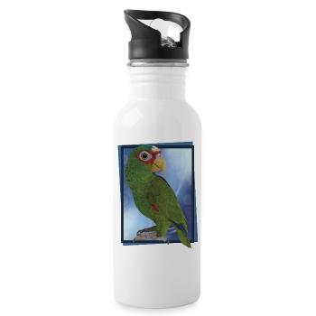 Perroquet à front blanc - Gourde avec paille intégrée - blanc - Droite