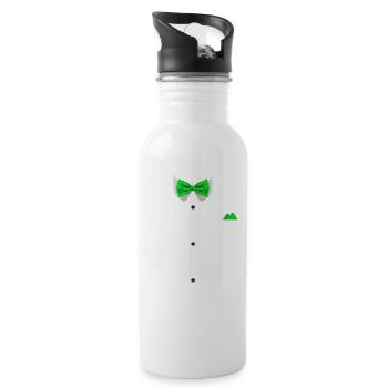 Tuxedo design with Bowtie For Weddings And - Water bottle with straw - white - Right